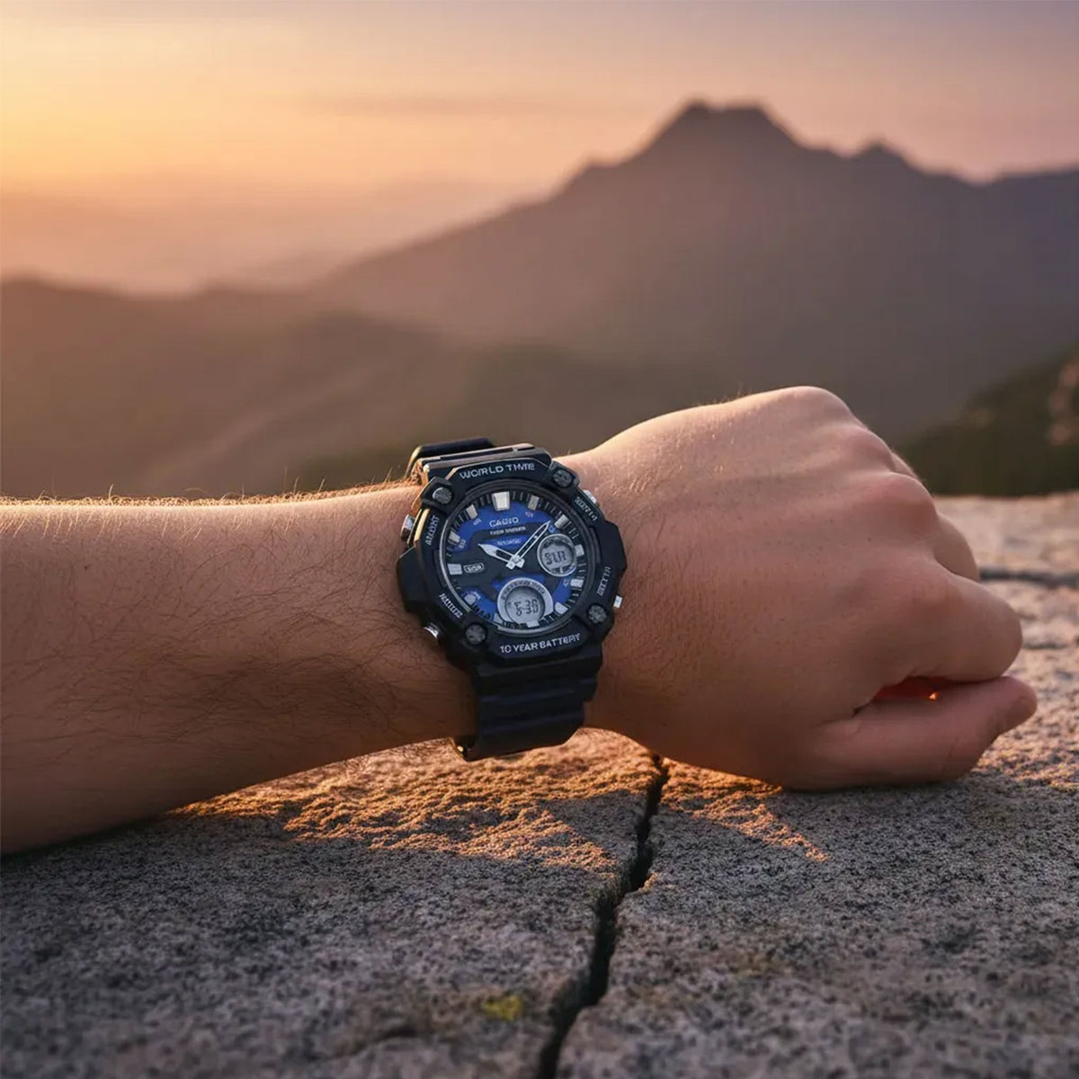 Reloj digital AEQ-120W-2AVCF World Time Sport-Negro