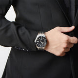 Reloj para hombre con extensible en acero 61052