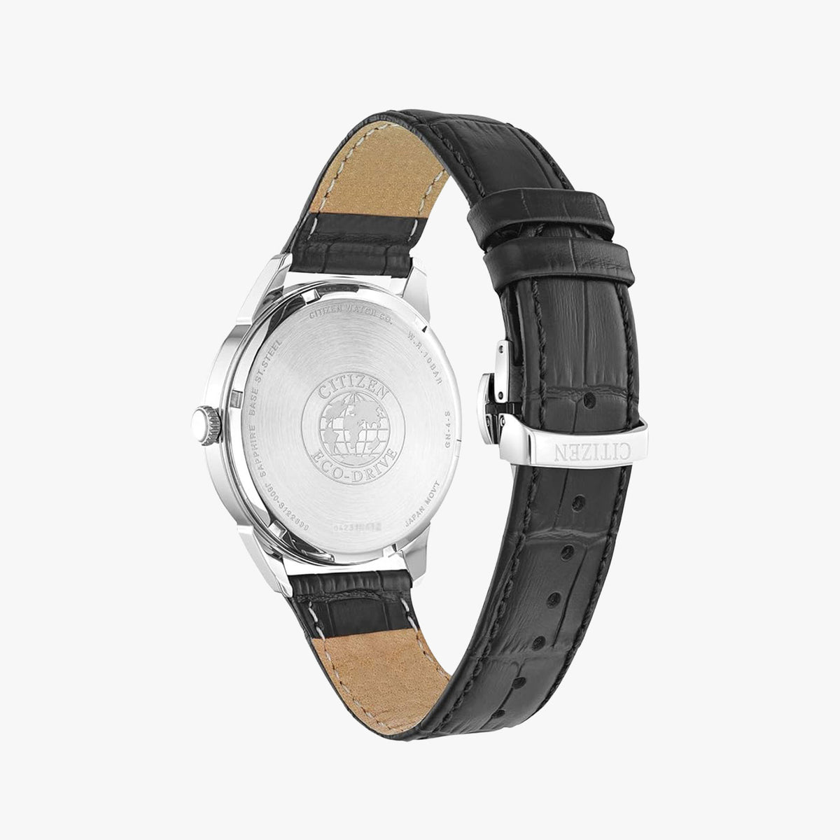 Reloj de acero inoxidable con correa de piel para hombre 61379