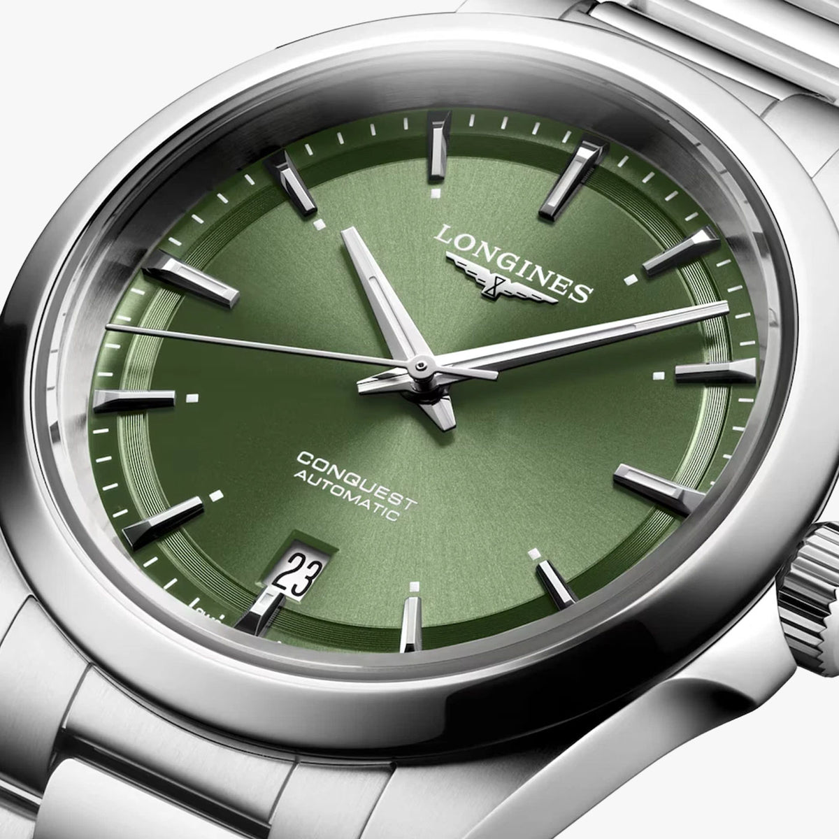 Reloj automático para hombre Longines Conquest esfera verde 38 mm L38304026